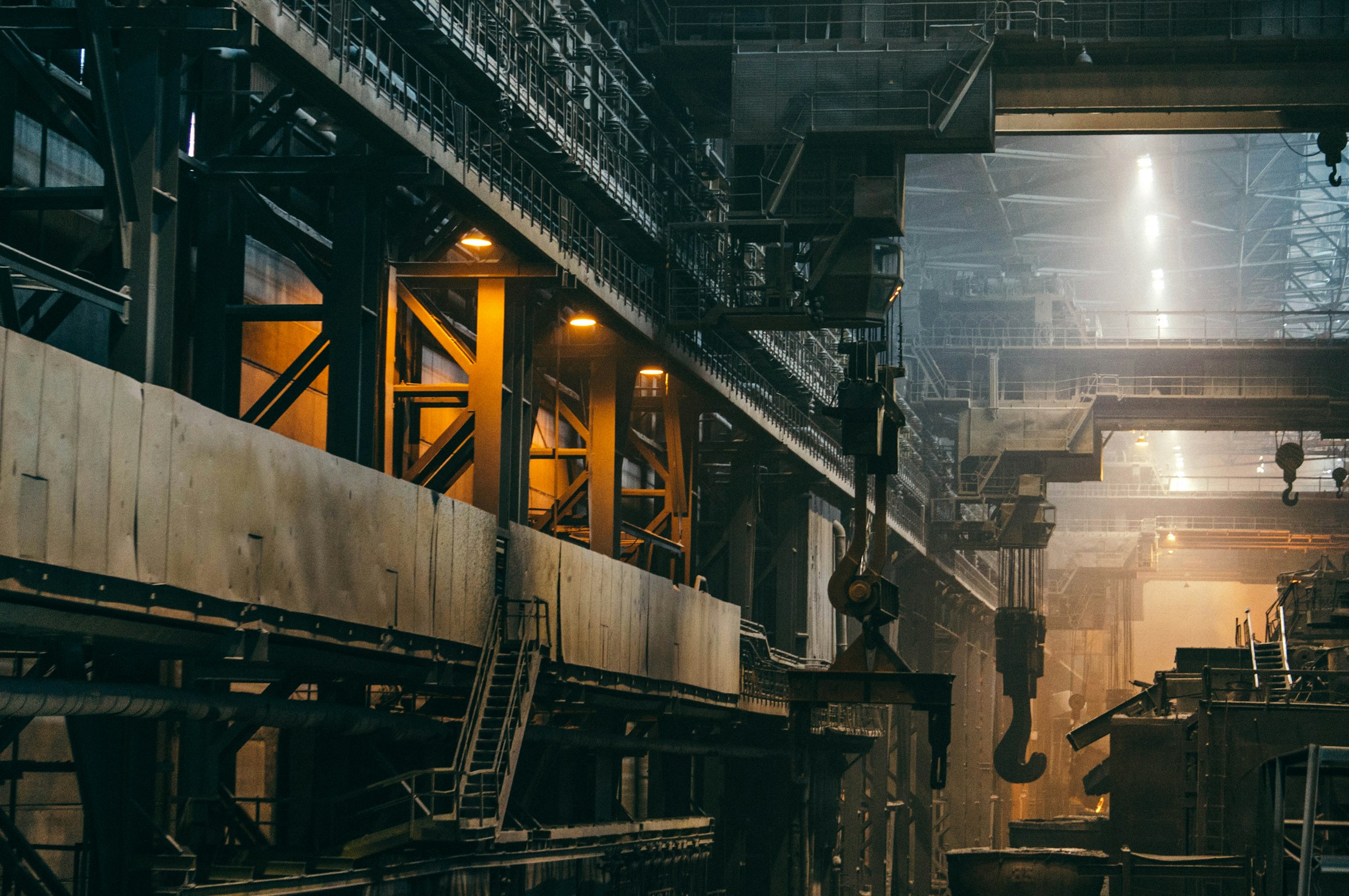 a wide shot of building infrastructure in the oil and gas industry