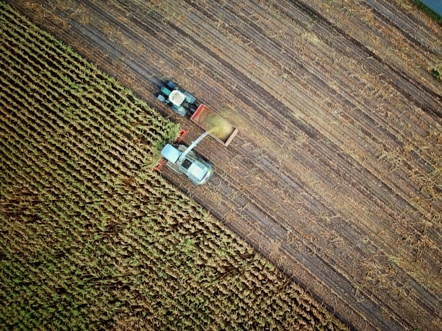 an image of a harvester in the agriculture industry